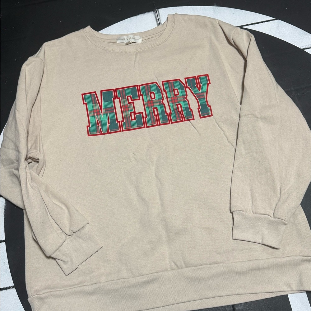 Merry Beige Sweatshirt